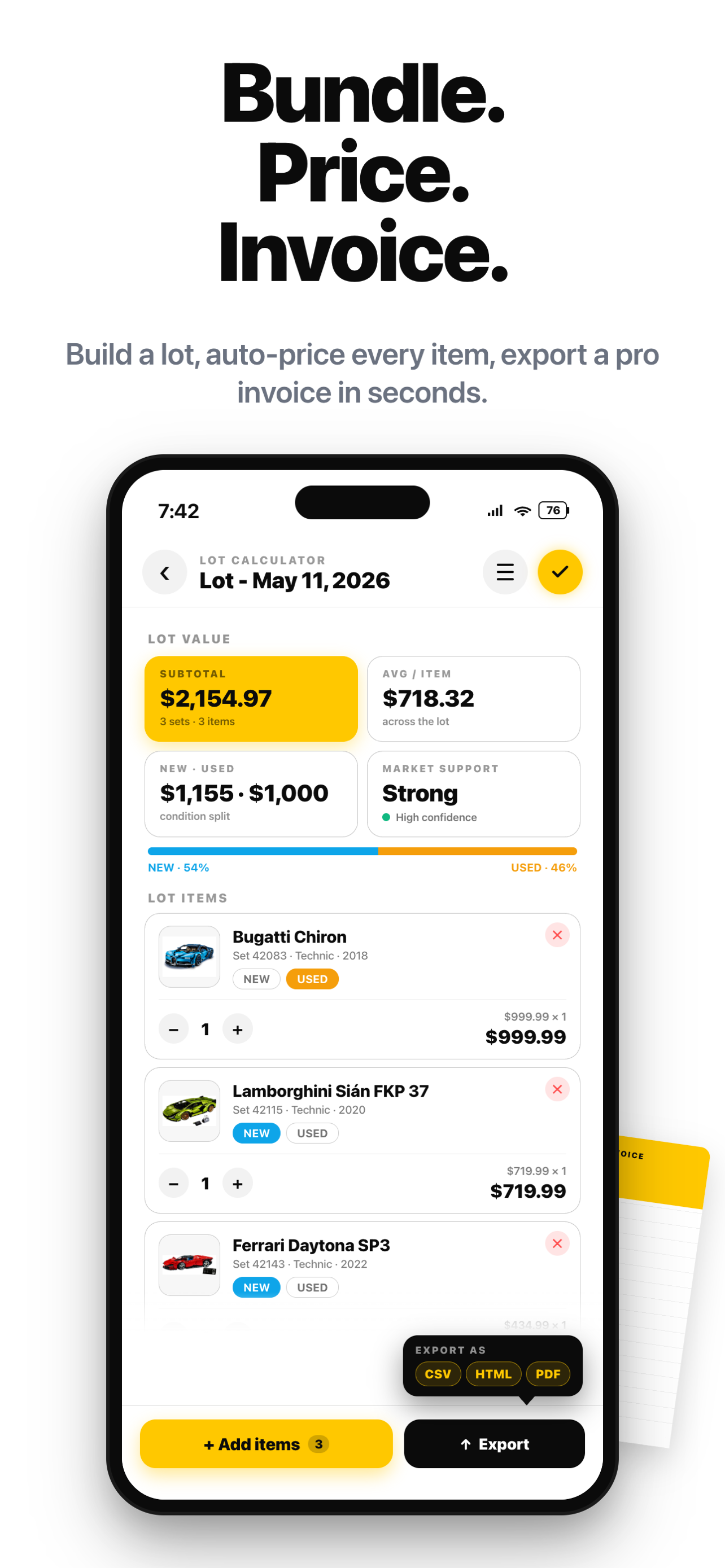 Value8 Lot Calculator — Technic supercars priced and ready to export